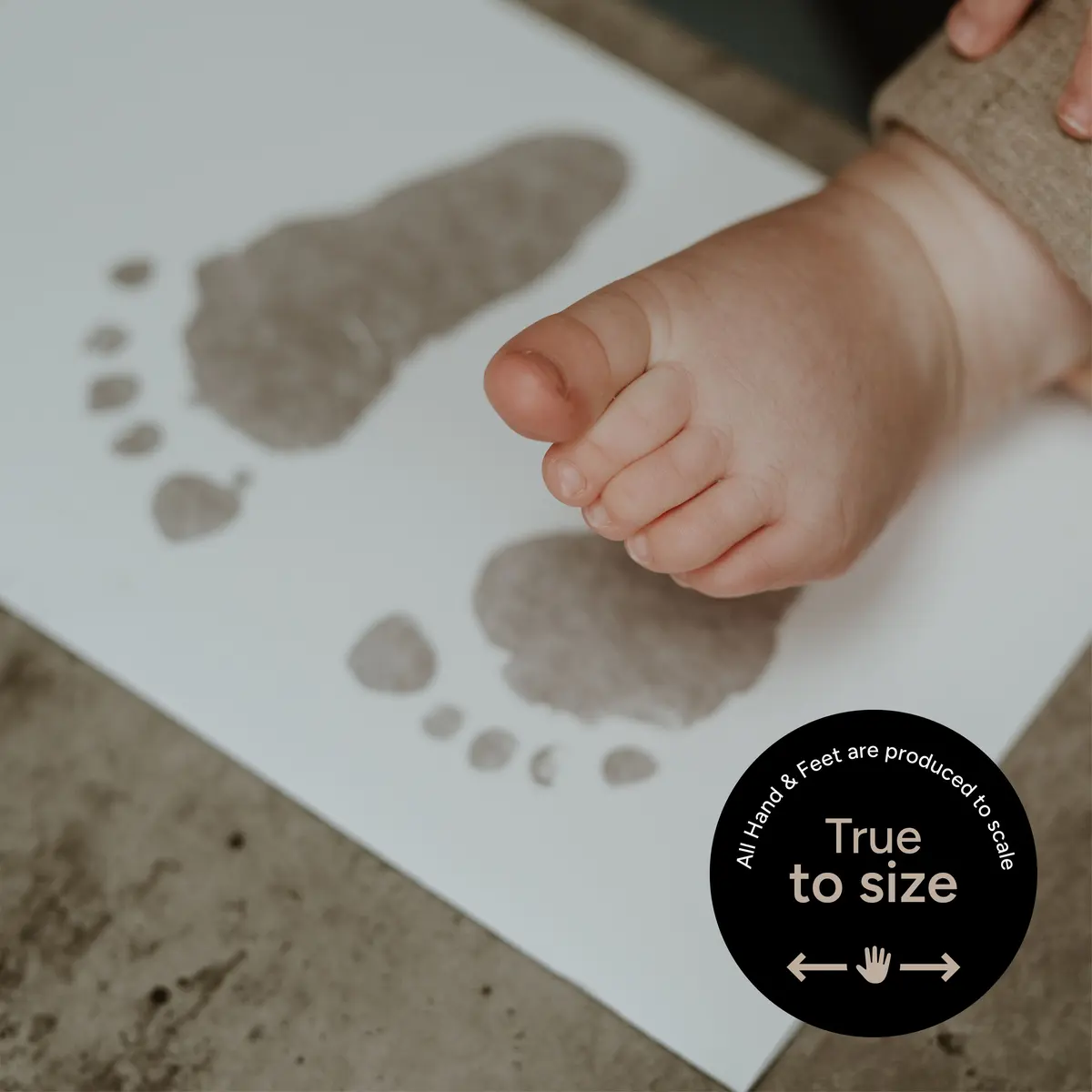 Foil hand and footprint keepsake