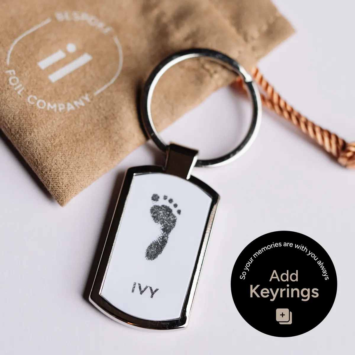 Foil hand and footprint keepsake