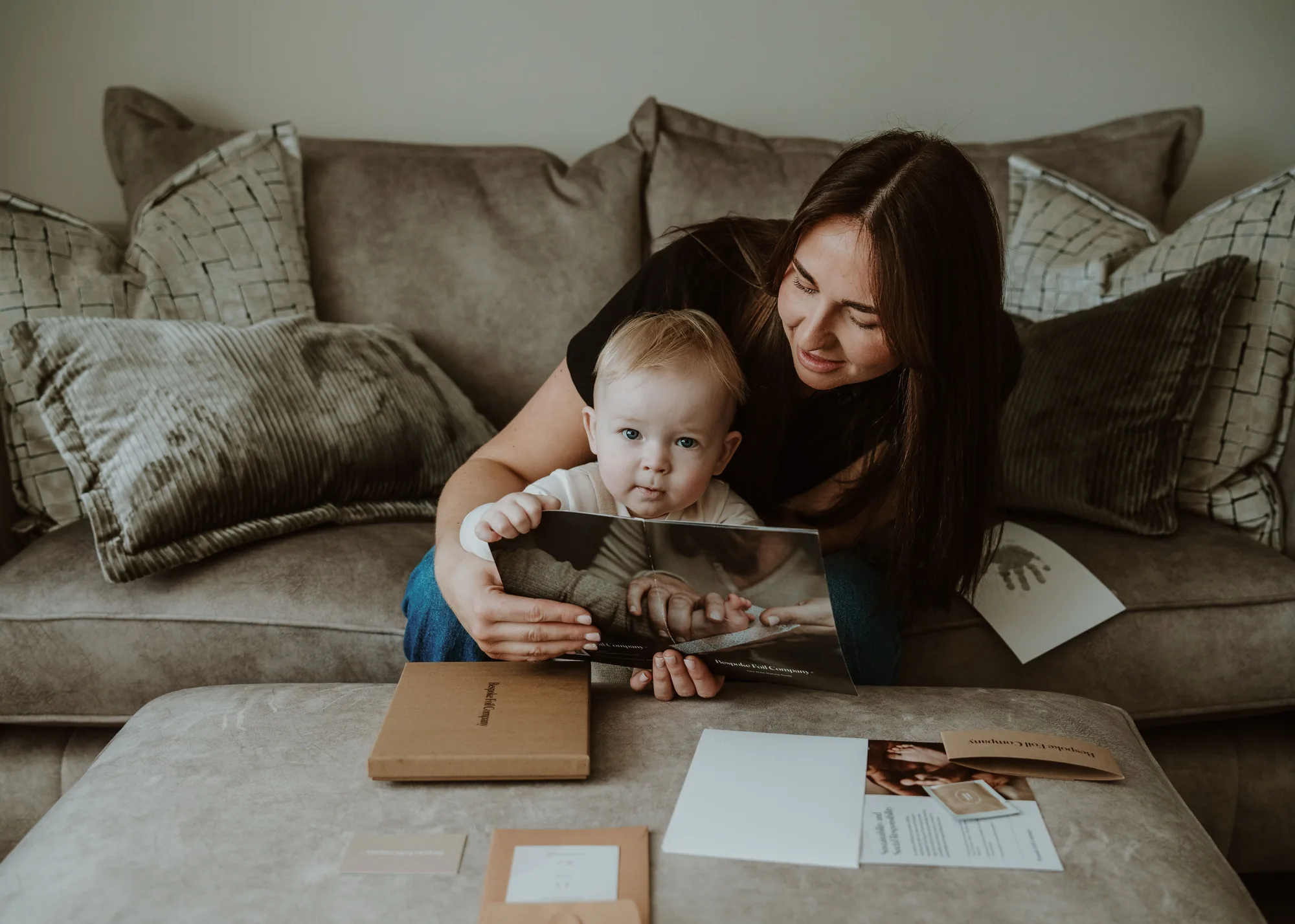 A parent uploading prints from a phone