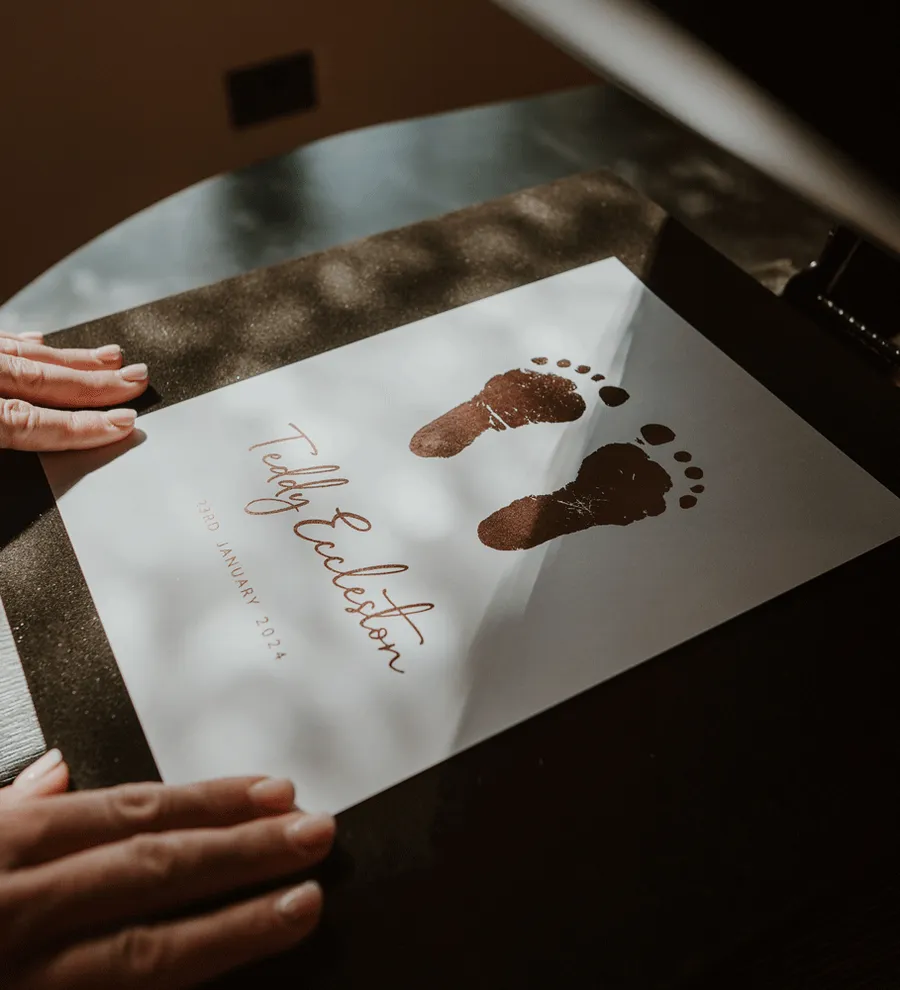 A finished foil keepsake in plastic-free packaging